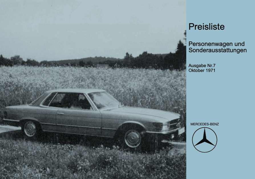 Preisliste ab 01/1972