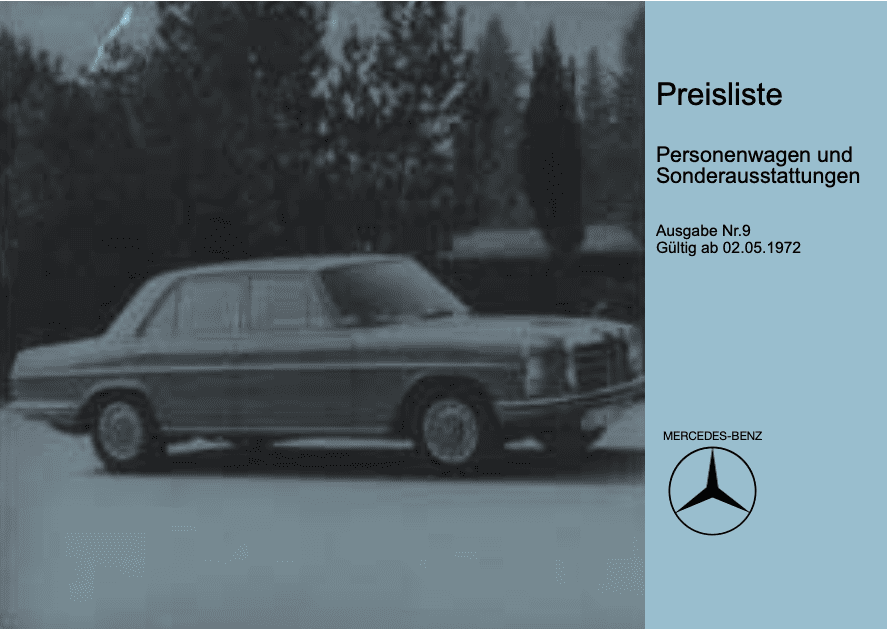 Preisliste ab 05/1972