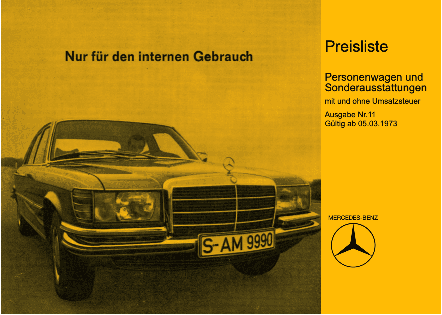 Preisliste ab 03/1973