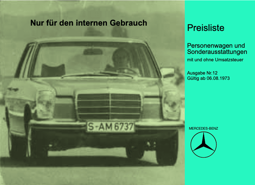 Preisliste ab 08/1973