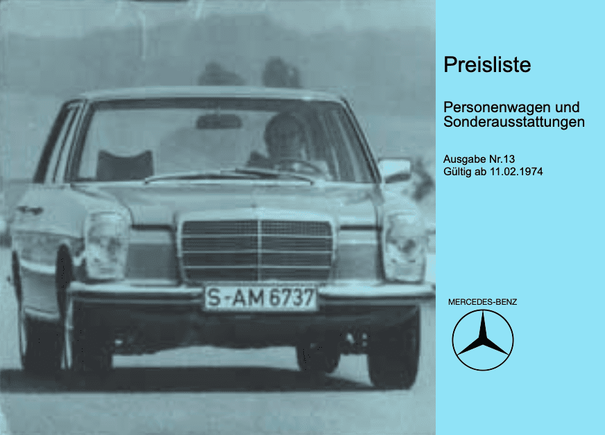 Preisliste ab 02/1974
