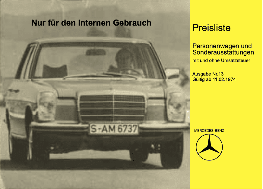 Preisliste ab 02/1974