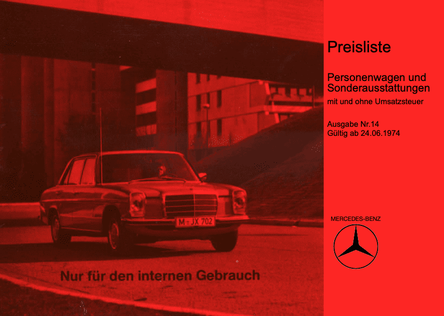 Preisliste ab 06/1974