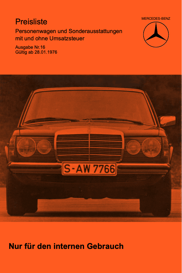 Preisliste ab 01/1976