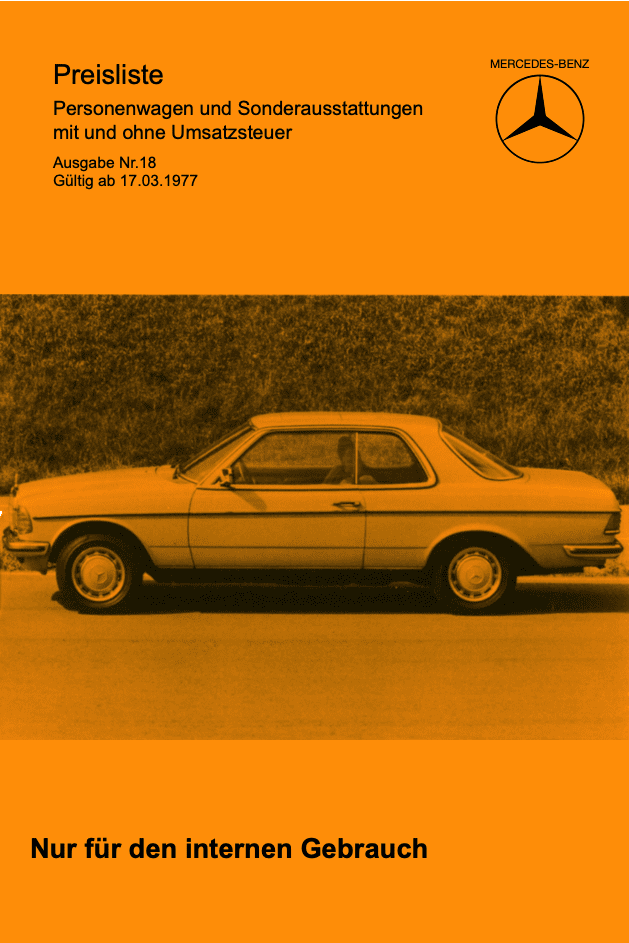 Preisliste ab 03/1977