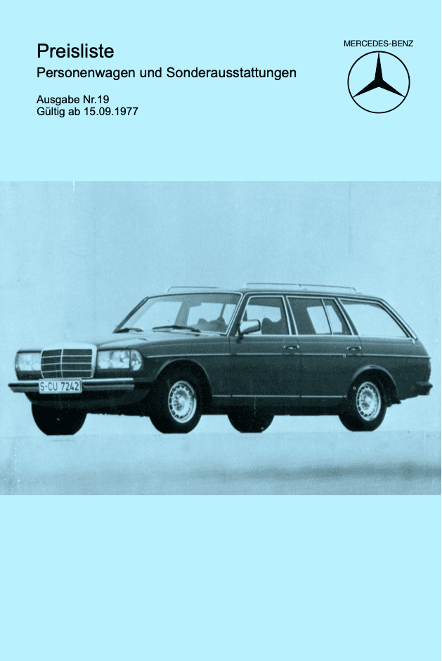 Preisliste ab 09/1977