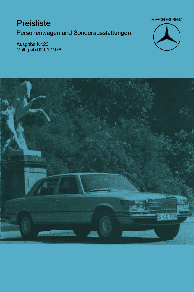 Preisliste ab 01/1978