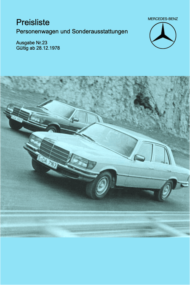 Preisliste ab 12/1978