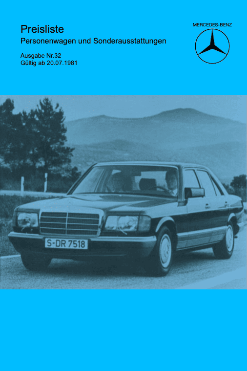 Preisliste ab 07/1981