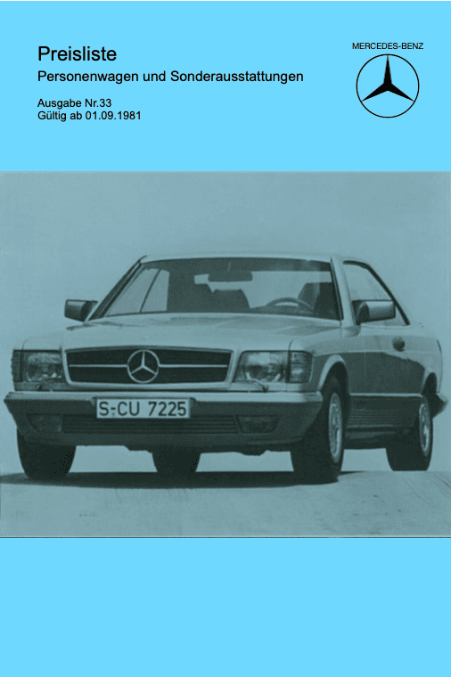 Preisliste ab 09/1981