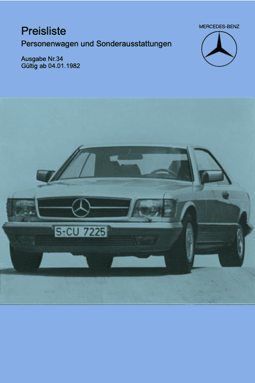 Preisliste ab 01/1982