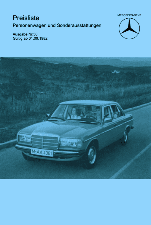 Preisliste ab 09/1982