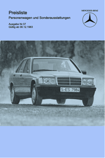 Preisliste ab 12/1982