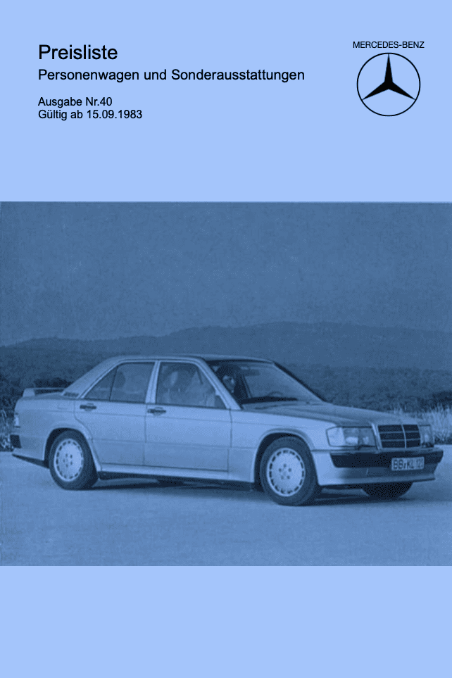 Preisliste ab 09/1983