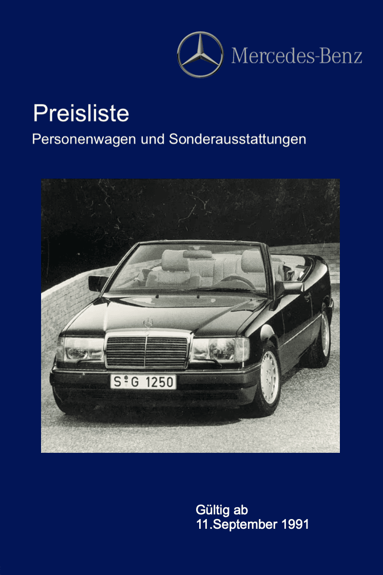 Preisliste ab 09/1991
